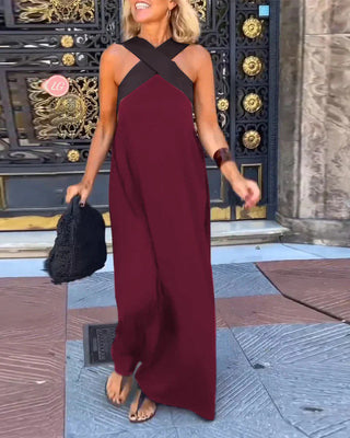 Dámské maxis šaty s halter krkem | Bez rukávů