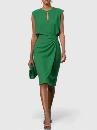 Vestido de noche fruncido para mujer | Midi