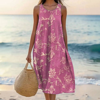 Robe de plage femme à motif floral | Midi