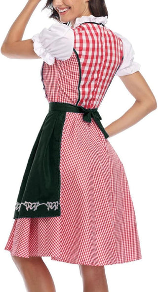 Dámský Dirndl na Oktoberfest | Kostkovaný živůtek