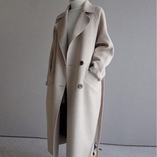 Women's trench coat | Double-breasted with belt & lapel collar
