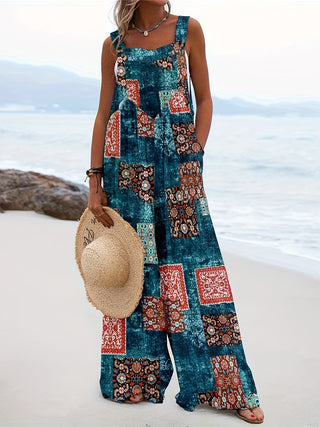 Combinaison d'été sans manches femme | Jambe large