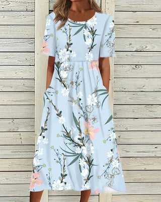 Damen Sommerkleid mit Blumenmuster | Midi