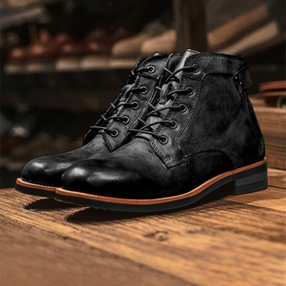 Men's Lace-up Ankle Boots | Low Heel