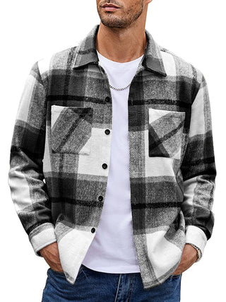 Veste de loisirs à carreaux pour homme | Avec boutons