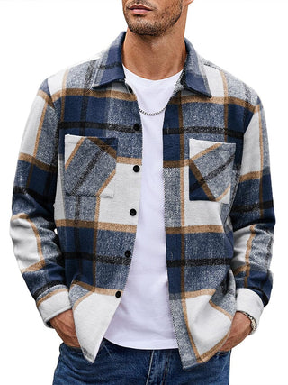 Veste de loisirs à carreaux pour homme | Avec boutons