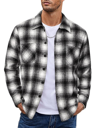 Veste de loisirs à carreaux pour homme | Avec boutons