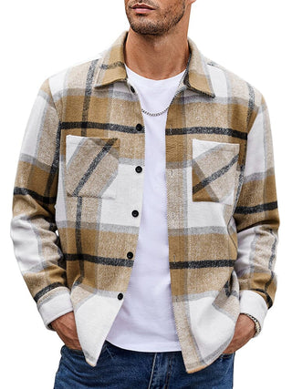 Veste de loisirs à carreaux pour homme | Avec boutons