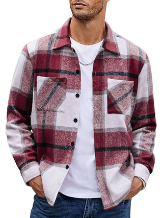 Veste de loisirs à carreaux pour homme | Avec boutons