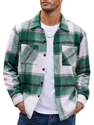 Veste de loisirs à carreaux pour homme | Avec boutons