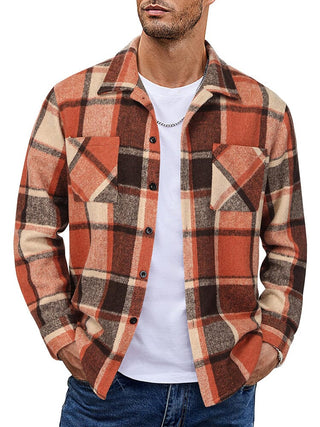 Veste de loisirs à carreaux pour homme | Avec boutons