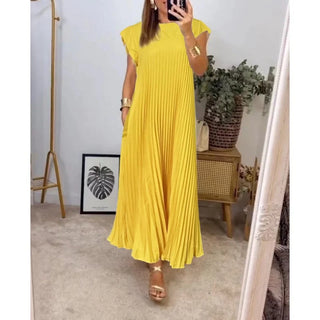 Robe d'été plissée pour femme | Maxi