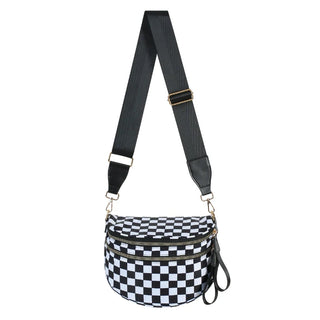 Damen Karierte Crossbody Tasche | Mit Verstellbarem Riemen