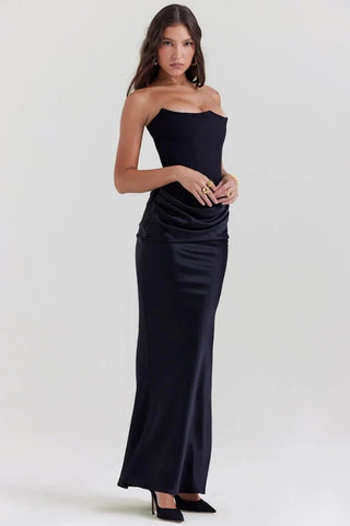 Damen Elegantes Trägerloses Abendkleid | Maxi