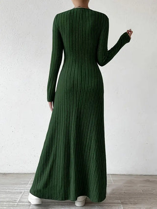 Women's Long Sleeve Maxi Dress | Ribbed Design