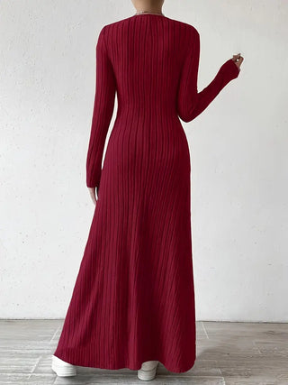 Women's Long Sleeve Maxi Dress | Ribbed Design