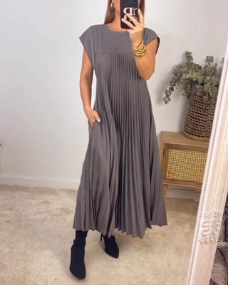 Robe d'été plissée pour femme | Maxi