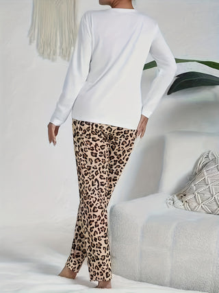 Damen Pyjama Set | Langarm Oberteil & Hose