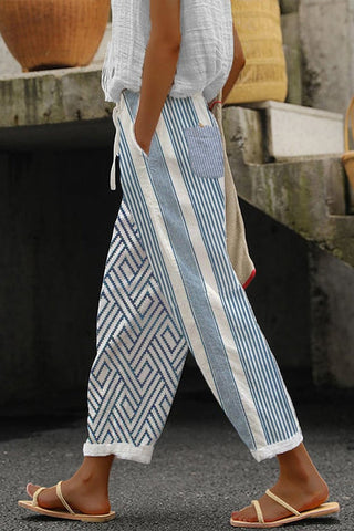 Pantalones casuales ombré para mujer | Con cordón