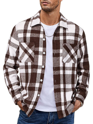 Veste de loisirs à carreaux pour homme | Avec boutons