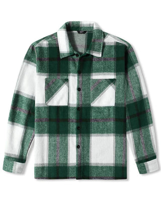 Veste de loisirs à carreaux pour homme | Avec boutons