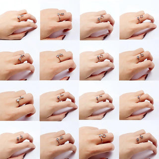 Adjustable letter ring with zirconia | A-Z initial