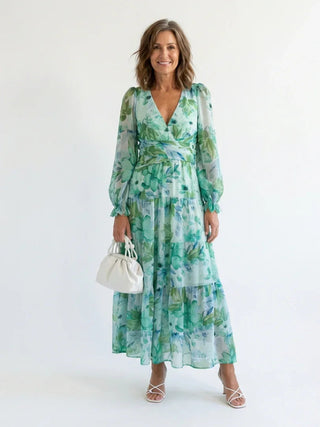 Damen Langarm Sommerkleid | Maxi