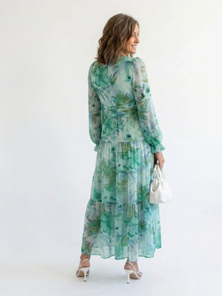 Damen Langarm Sommerkleid | Maxi