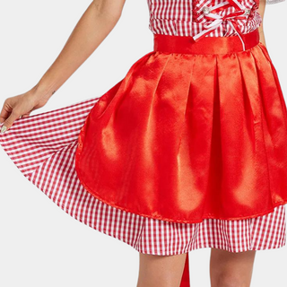 Damen Oktoberfest Dirndl Kleid | Kariertes Mieder