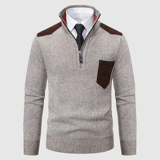 Men's Winter Sweater | Half-Zip with Pocket