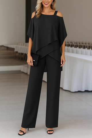 Mara | Damen Eleganter Jumpsuit | Tailliert Schwarz