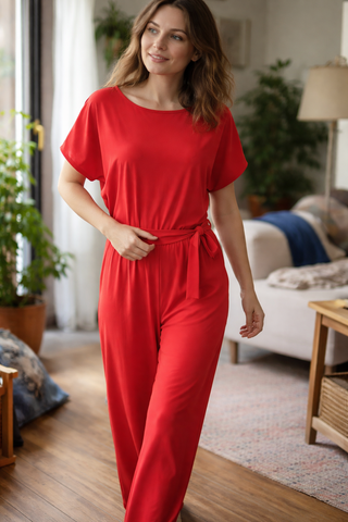 Combinaison femme avec ceinture à la taille | Coupe ample