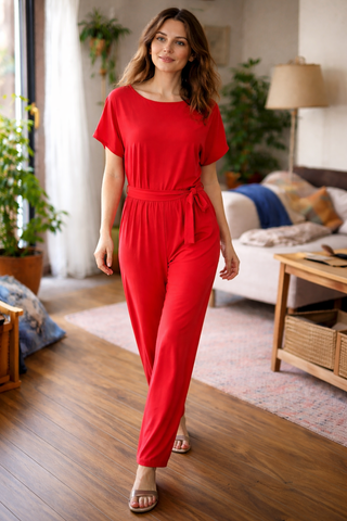Combinaison femme avec ceinture à la taille | Coupe ample