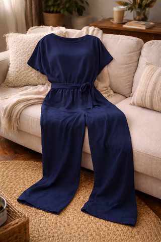 Combinaison femme avec ceinture à la taille | Coupe ample