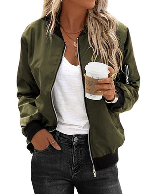 Women's Street Style Bomber Jacket | With Zipper