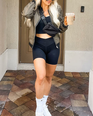 Women's Street Style Bomber Jacket | With Zipper