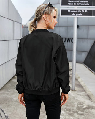 Women's Street Style Bomber Jacket | With Zipper