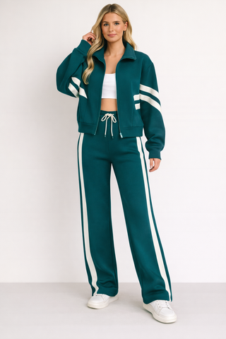 Women’s Striped Tracksuit | With Zipper