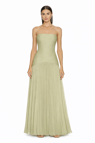Vestido sin tirantes para invitadas de boda para mujer | Maxi