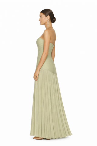 Vestido sin tirantes para invitadas de boda para mujer | Maxi