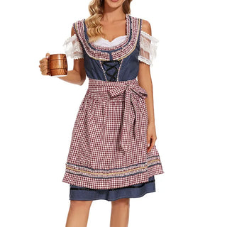 Disfraz de Oktoberfest para mujer | Vestido dirndl tradicional con delantal