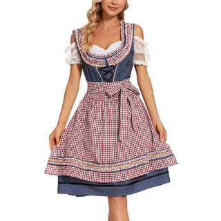 Disfraz de Oktoberfest para mujer | Vestido dirndl tradicional con delantal