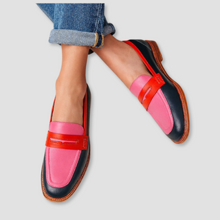 Women's Color Block Style Loafers | Slip-On
