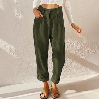Damen Cordhose Casual | Hohe Taille