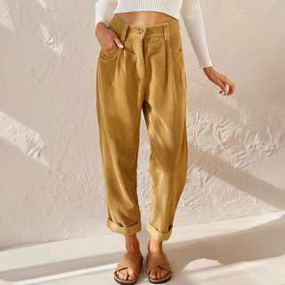 Women’s Corduroy Pants Casual | High Waist