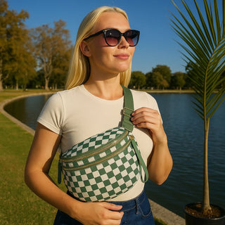 Damen Karierte Crossbody Tasche | Mit Verstellbarem Riemen