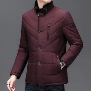 Men's winter jacket with buttons | quilted
