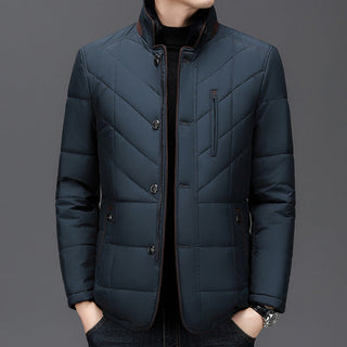 Men's winter jacket with buttons | quilted