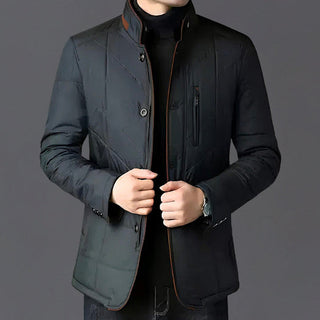 Men's winter jacket with buttons | quilted