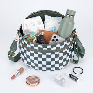 Damen Karierte Crossbody Tasche | Mit Verstellbarem Riemen